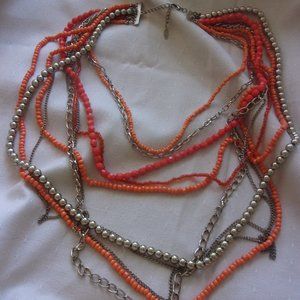 VCLM multistrand orange harvest dreams necklace